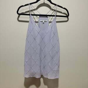Naked Zebra Lavender Criss-Cross Strap Cami Tank Top, Size Large